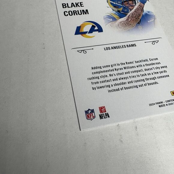 2024 Panini Contenders Rookie Stallions Blake Corum #21 (RC) LA Rams Rookie Card - Picture 5 of 6